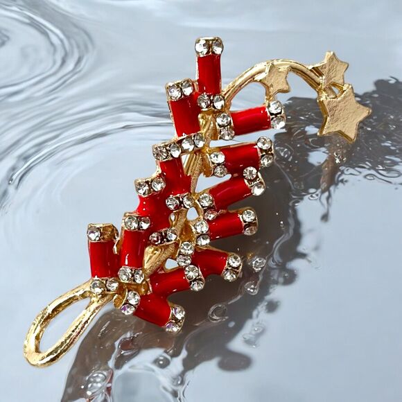 Chinese Style Firecracker Brooch for New Year - Creative Rhinestone Pin - Picture 4 of 4